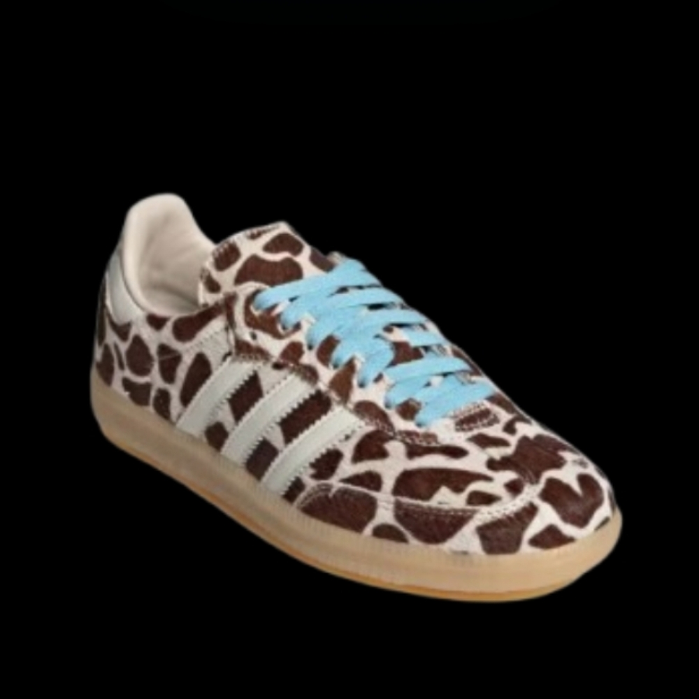 Adidas Samba OG Giraffe Print Womens Size 7.5 Linen Brown Ivory Gum Brown